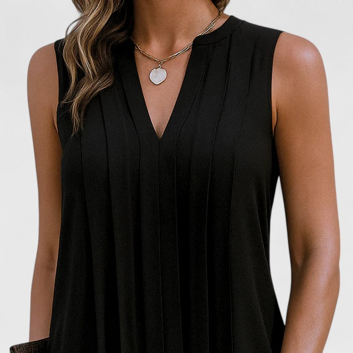 Hollis | Women’s Elegant Flattering Sleeveless V-Neck Dress