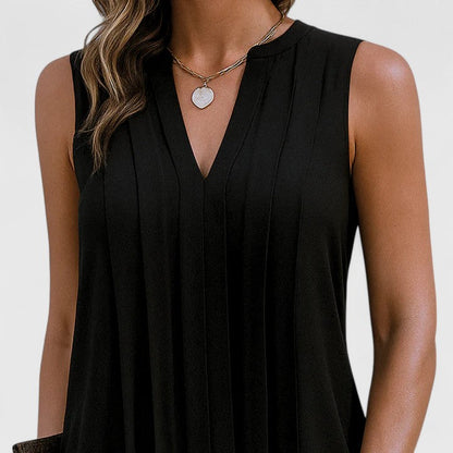 Hollis | Women’s Elegant Flattering Sleeveless V-Neck Dress