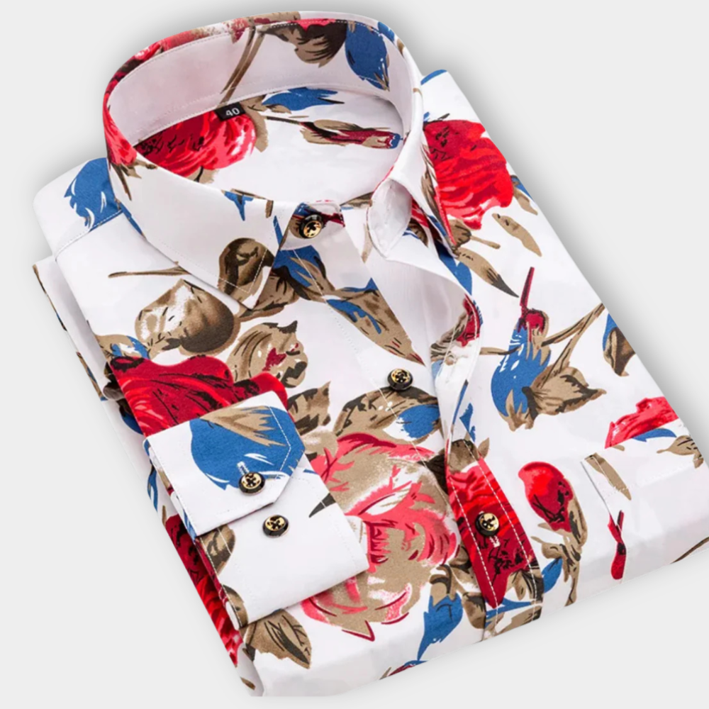 Blaine | Men’s Maritime Print Classic Button Up Shirt