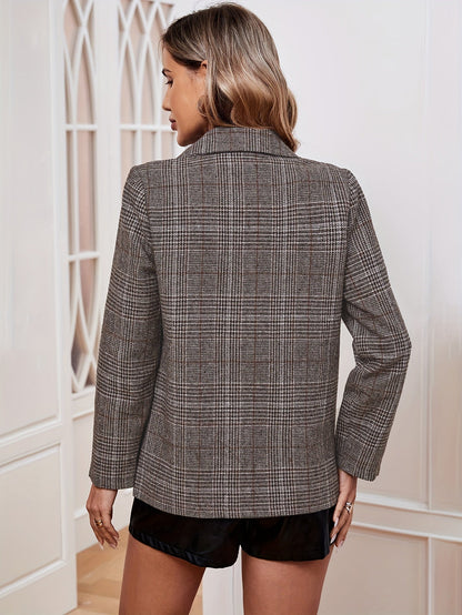 Smith | Women’s Modern Plaid Long Sleeve Blazer