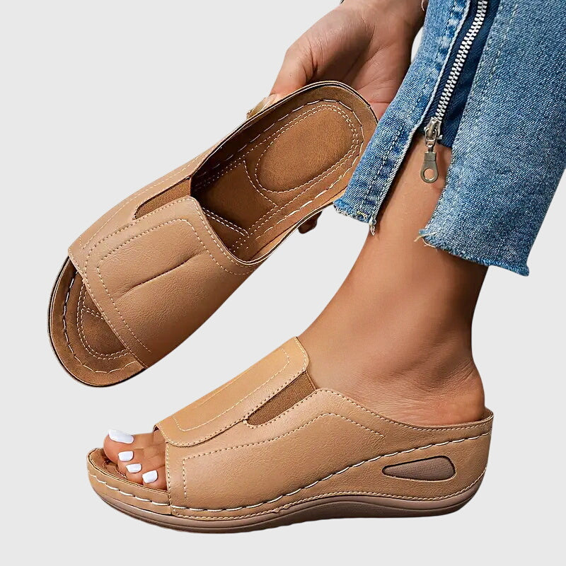 Mallie | Women’s Orthopedic Wedge Slide Sandals