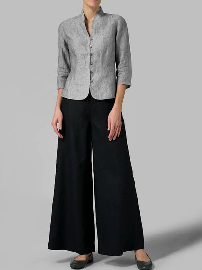 Tina | Women’s Collar Button Sleeve Blouse