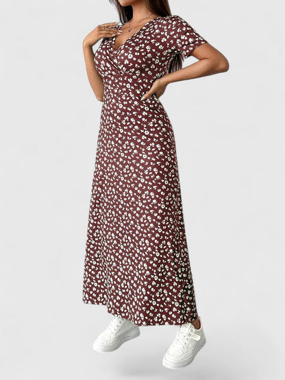 Elaryn | Women’s Floral Flutter Sleeve Maxi Dress