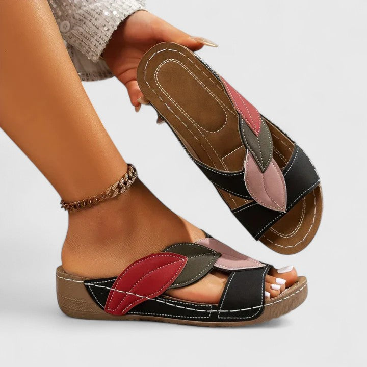 Samantha | Women’s Orthopedic Colorblock Comfort Slide Sandals