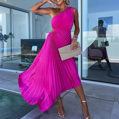 Amara | Women’s One Shoulder Midi Dress