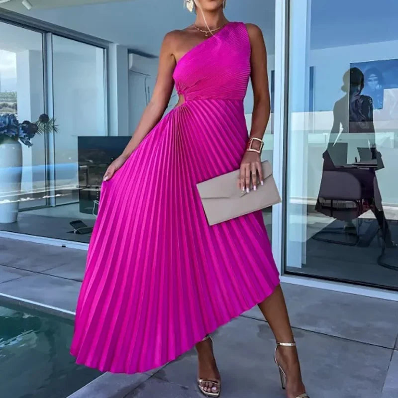 Amara | Women’s One Shoulder Midi Dress