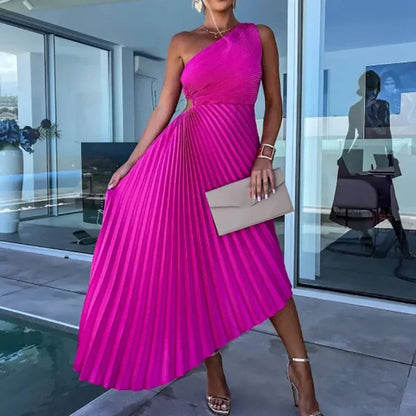 Amara | Women’s One Shoulder Midi Dress