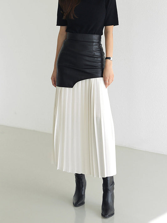 Cheska | Women's Asymmetric Pleated Maxi Skirt