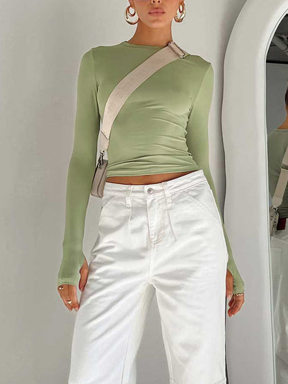Celine | Women’s Long Sleeve Stretch Crop Top