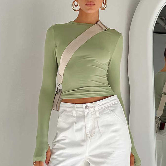 Celine | Women’s Long Sleeve Stretch Crop Top