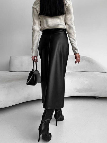 Sloane | Women’s Spring Elegant High Slit Midi Skirt