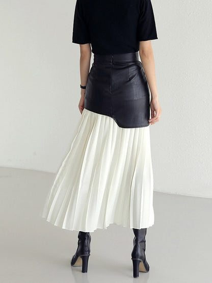 Maelle | Women’s Asymmetrical Pleated Midi Skirt