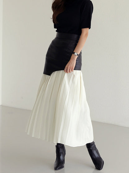 Maelle | Women’s Asymmetrical Pleated Midi Skirt