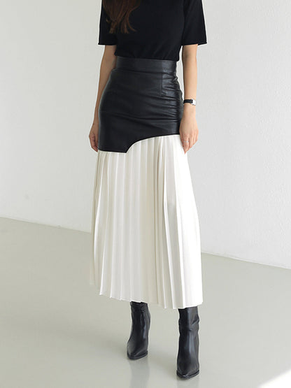 Maelle | Women’s Asymmetrical Pleated Midi Skirt