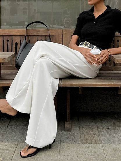 Sabine | Women’s Pleated Front Wide Leg Trousers