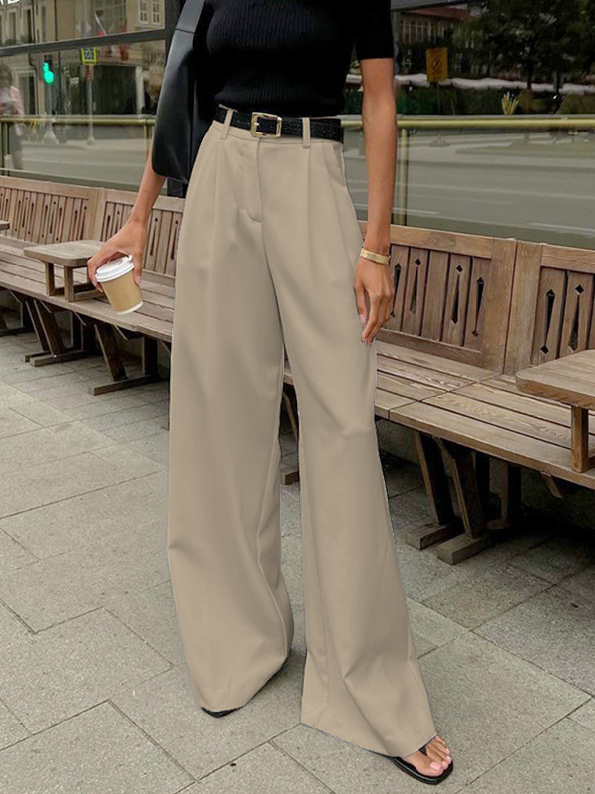 Sabine | Women’s Pleated Front Wide Leg Trousers