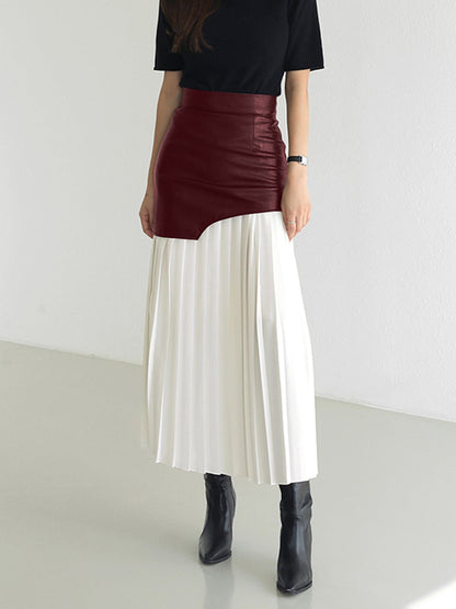 Maelle | Women’s Asymmetrical Pleated Midi Skirt