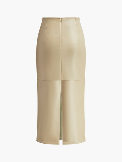 Cecilia | Women’s Summer High Waist Midi Skirt with Sleek Pencil Fit