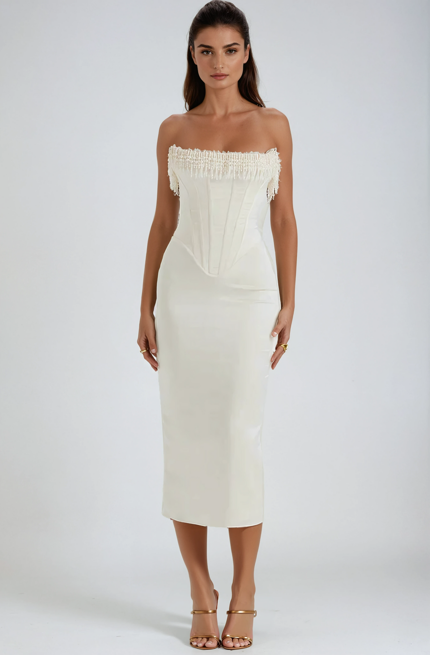 Jessamine | Women’s Strapless Wedding Midi Dress