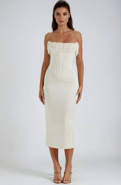 Jessamine | Women’s Strapless Wedding Midi Dress