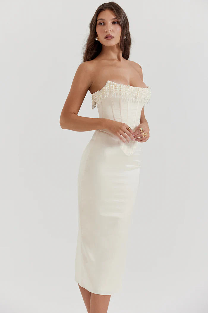 Jessamine | Women’s Strapless Wedding Midi Dress