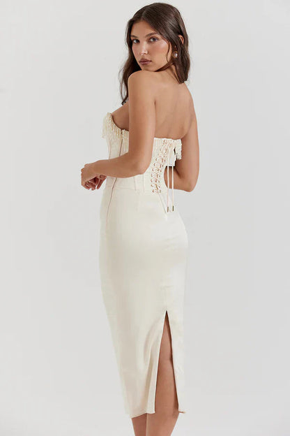 Jessamine | Women’s Strapless Wedding Midi Dress