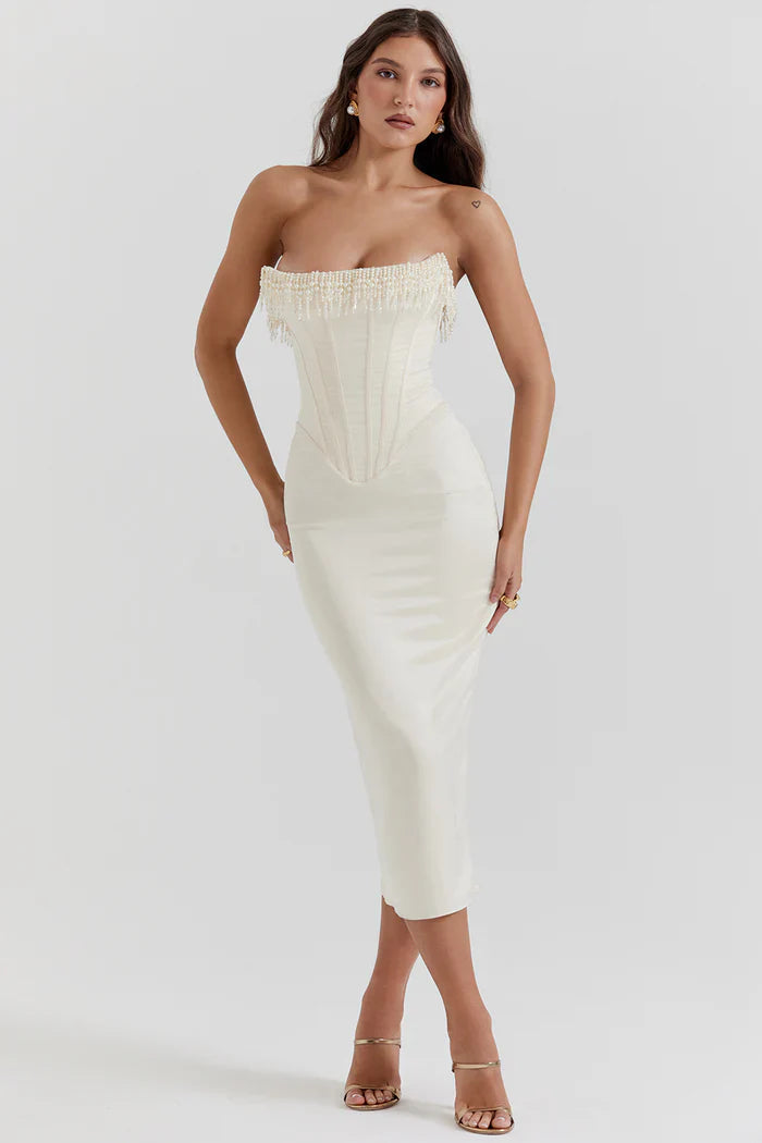 Jessamine | Women’s Strapless Wedding Midi Dress