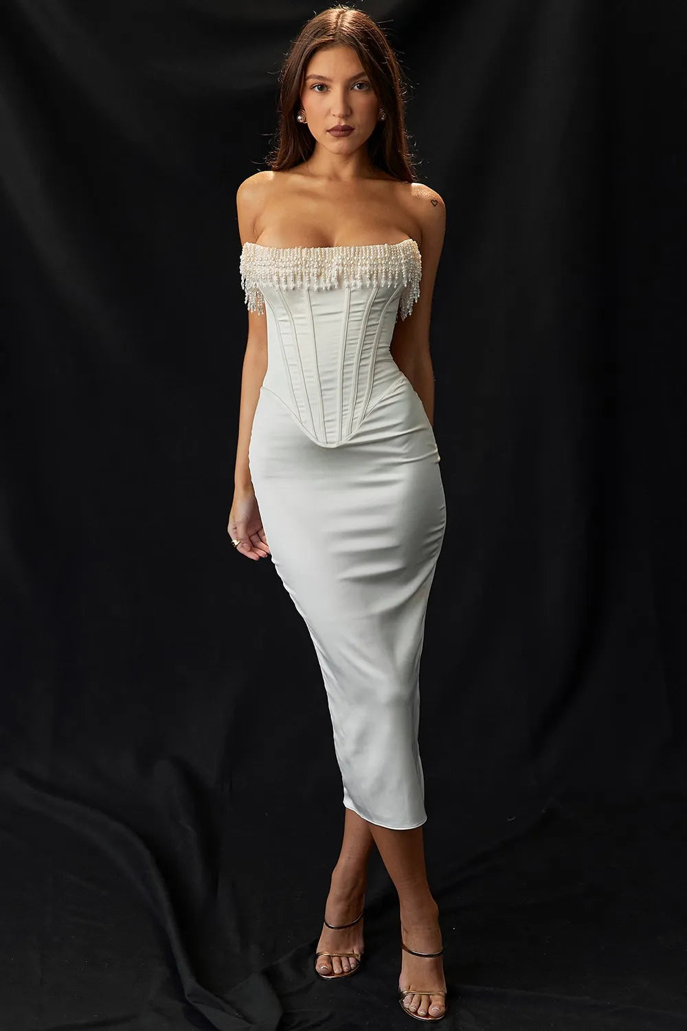 Jessamine | Women’s Strapless Wedding Midi Dress