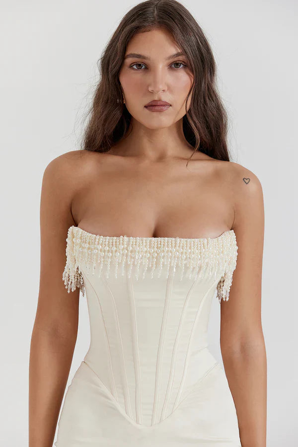 Jessamine | Women’s Strapless Wedding Midi Dress