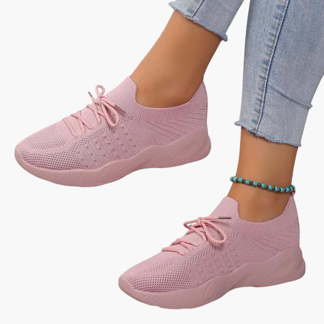 Janelle | Women’s Mesh Lace-Up Sneakers with Flexible Sole