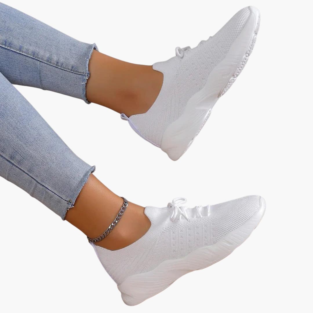 Janelle | Women’s Mesh Lace-Up Sneakers with Flexible Sole