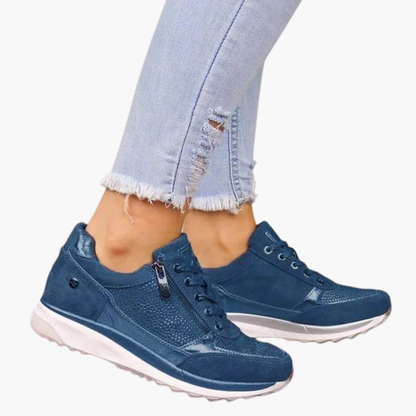Bailey | Women’s Lace-Up Sneakers with Side Zipper Closure