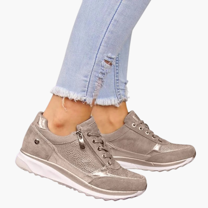 Bailey | Women’s Lace-Up Sneakers with Side Zipper Closure