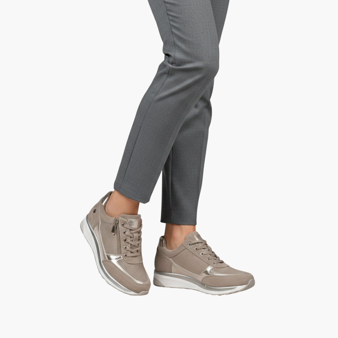 Bailey | Women’s Lace-Up Sneakers with Side Zipper Closure