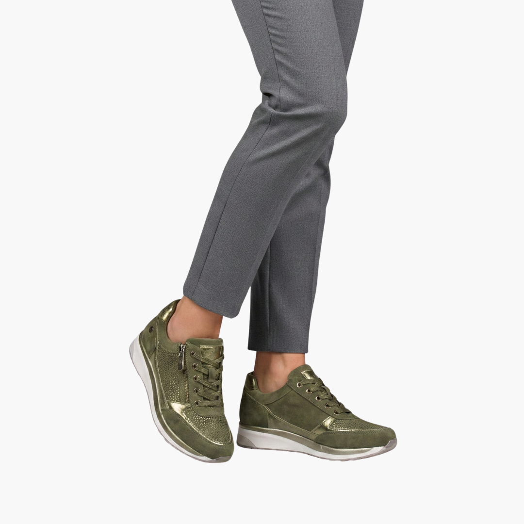 Bailey | Women’s Lace-Up Sneakers with Side Zipper Closure
