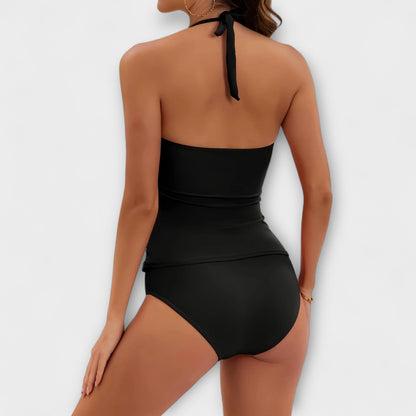 Oaklyn | Women’s Solid Halter One Piece Swimsuit