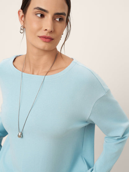 Brianna | Women’s Boat Neck Button-Back Long Sleeve Top