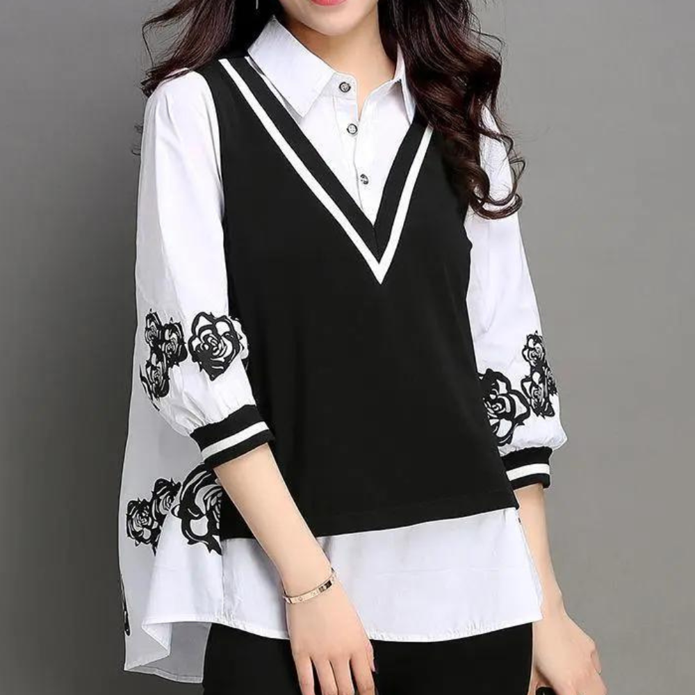 Macy | Women’s Blouse and Sweater Vest Set