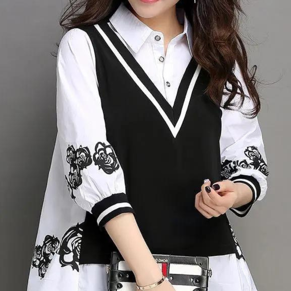 Macy | Women’s Blouse and Sweater Vest Set