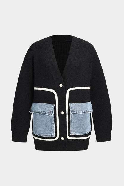 Marielle | Women’s Knit Patch Cardigan