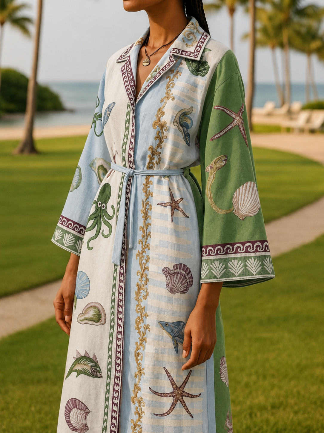 Colette | Women’s Belted Printed Midi Shirt Dress