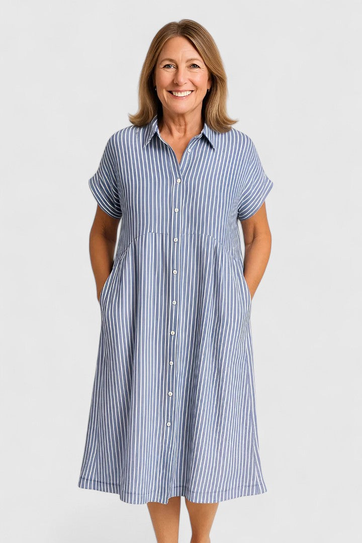 Adria | Women’s Striped Button-Front Dress