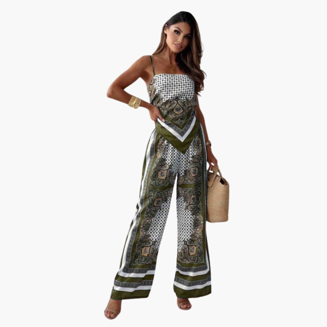 Esperanza | Women’s Adjustable Strap Wide-Leg Jumpsuit