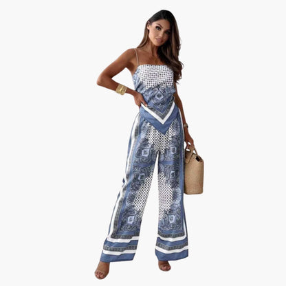 Esperanza | Women’s Adjustable Strap Wide-Leg Jumpsuit
