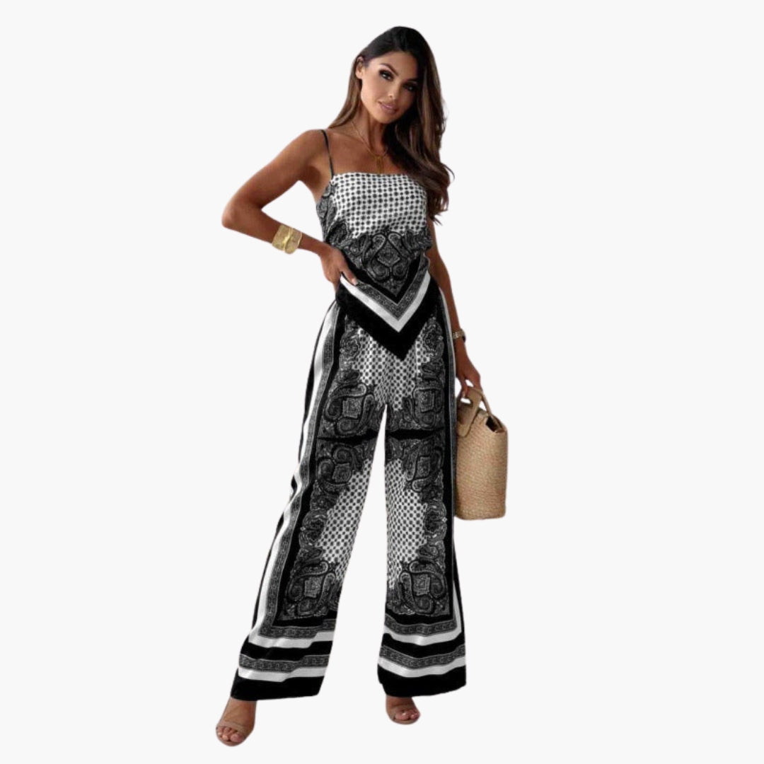 Esperanza | Women’s Adjustable Strap Wide-Leg Jumpsuit