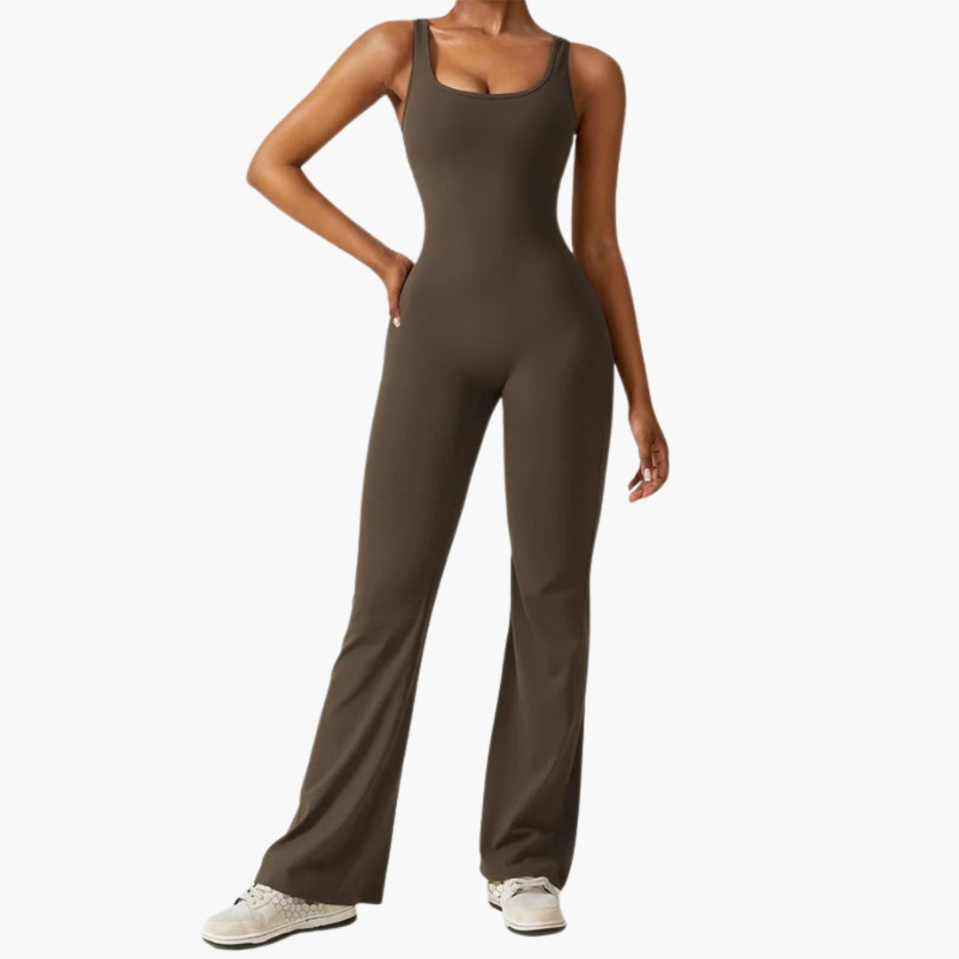 Ariadella | Women’s Round Neck Open-Back Flared Jumpsuit