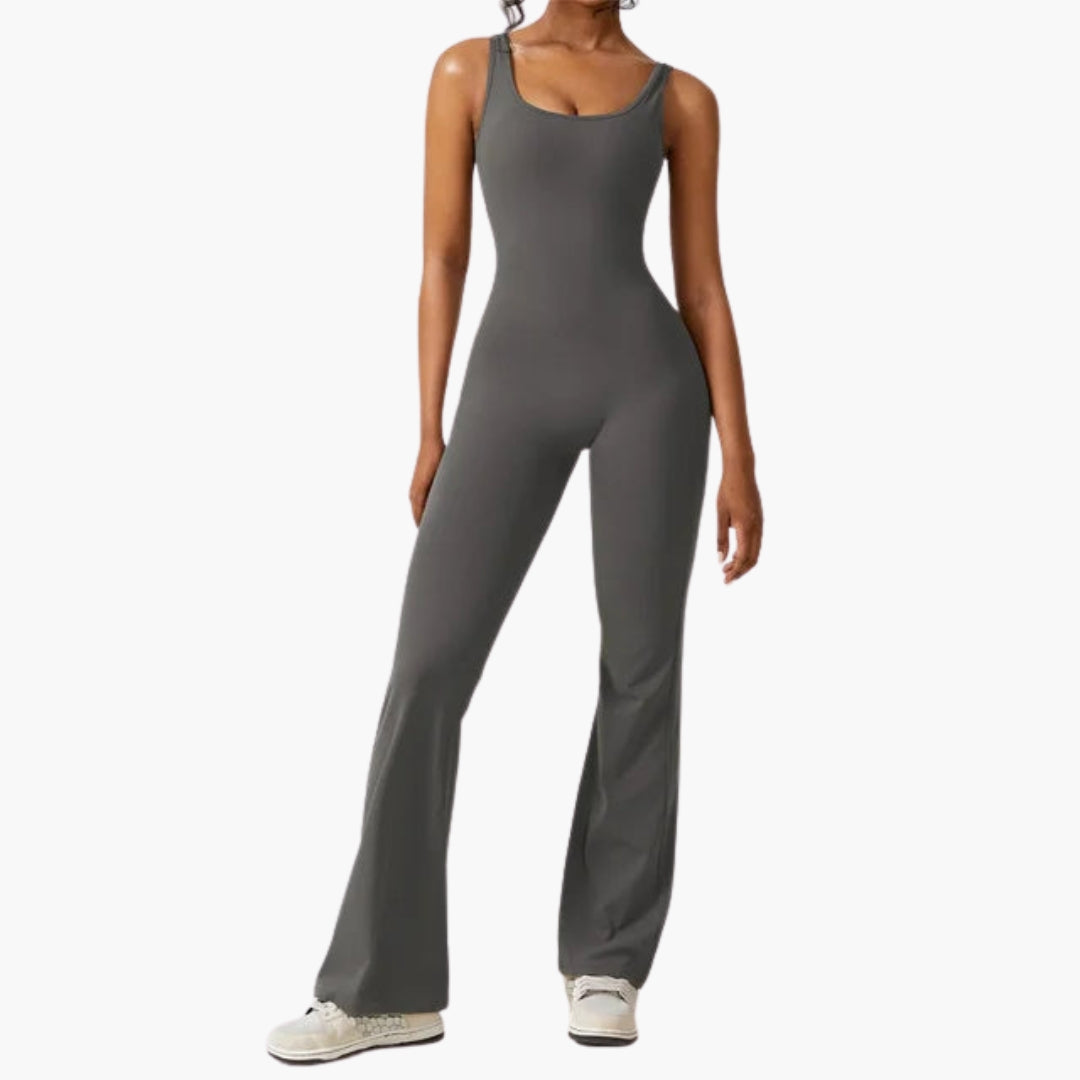 Ariadella | Women’s Round Neck Open-Back Flared Jumpsuit