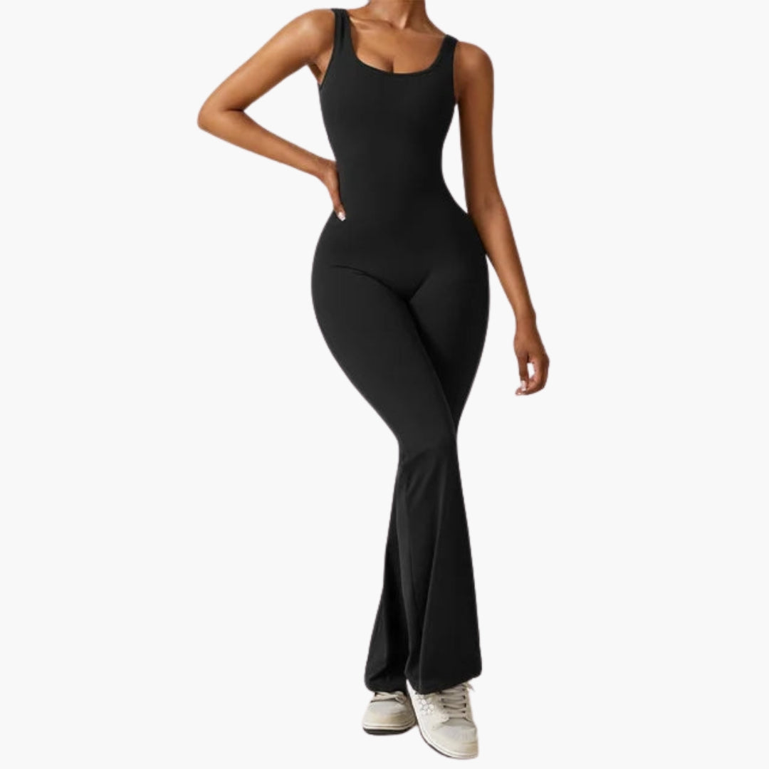 Ariadella | Women’s Round Neck Open-Back Flared Jumpsuit