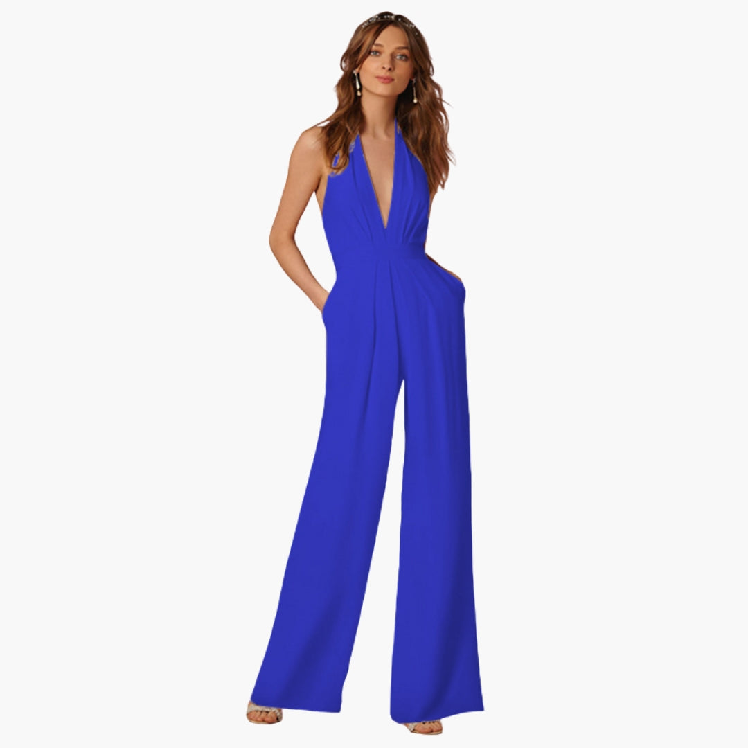Hadley | Women’s Open Back Halter Neck Wide-Leg Jumpsuit