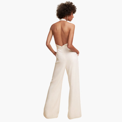 Hadley | Women’s Open Back Halter Neck Wide-Leg Jumpsuit